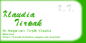 klaudia tirpak business card